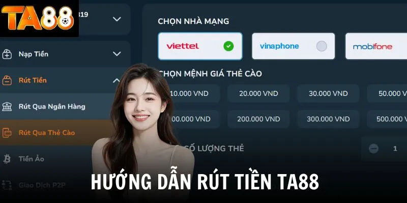 Hướng dẫn rút tiền TA88